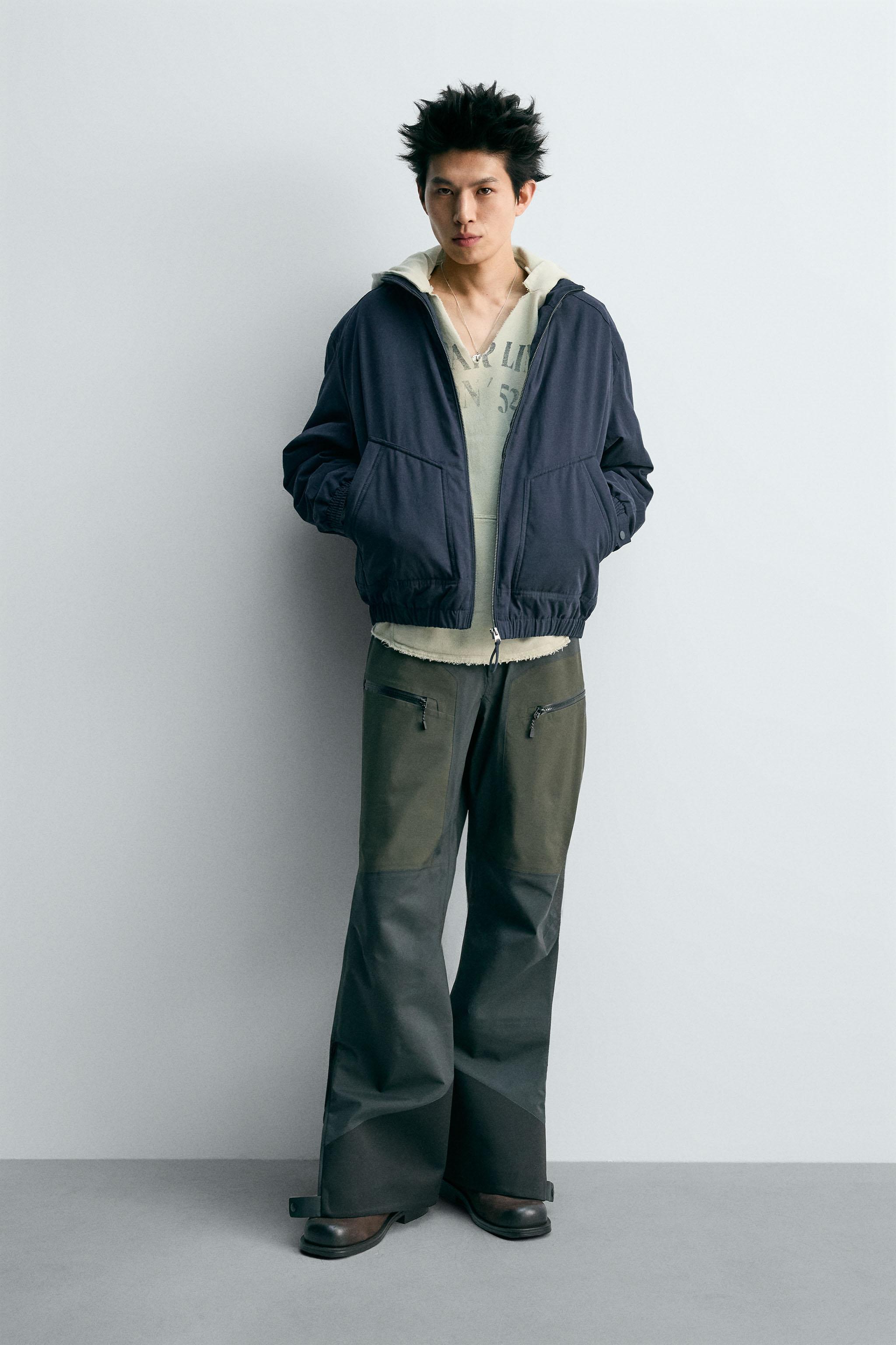 撥水加工入りテクニカルパフジャケット - チャコールグレー | ZARA