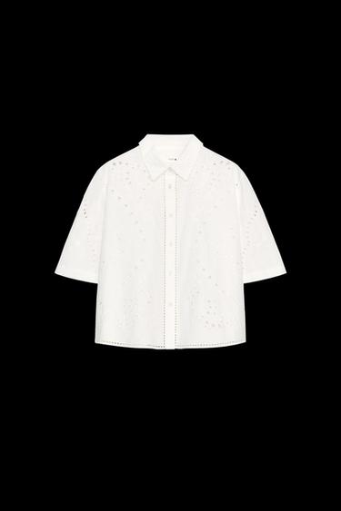 CAMISA BORDADOS ZW COLLECTION - Crudo de Zara - Imagen 0