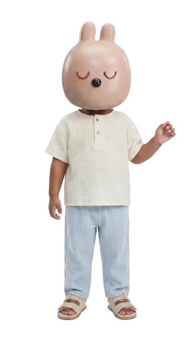 מכנסיים עם טקסטורה משולבת - כחלחל של Zara