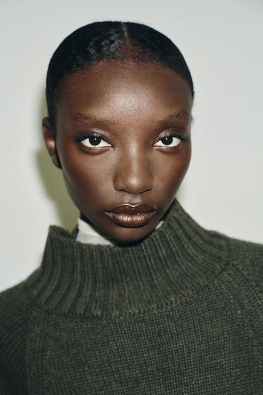 KNIT PONCHO SWEATER - Mid-green by Zara - Image 2