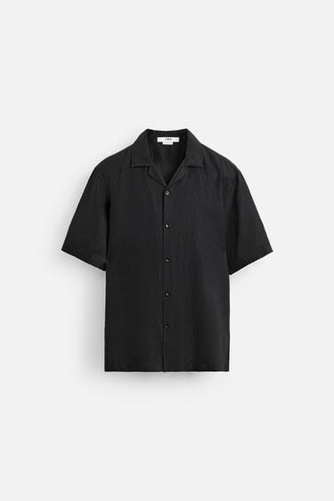 100% LINEN SHIRT - Black by Zara - Image 2