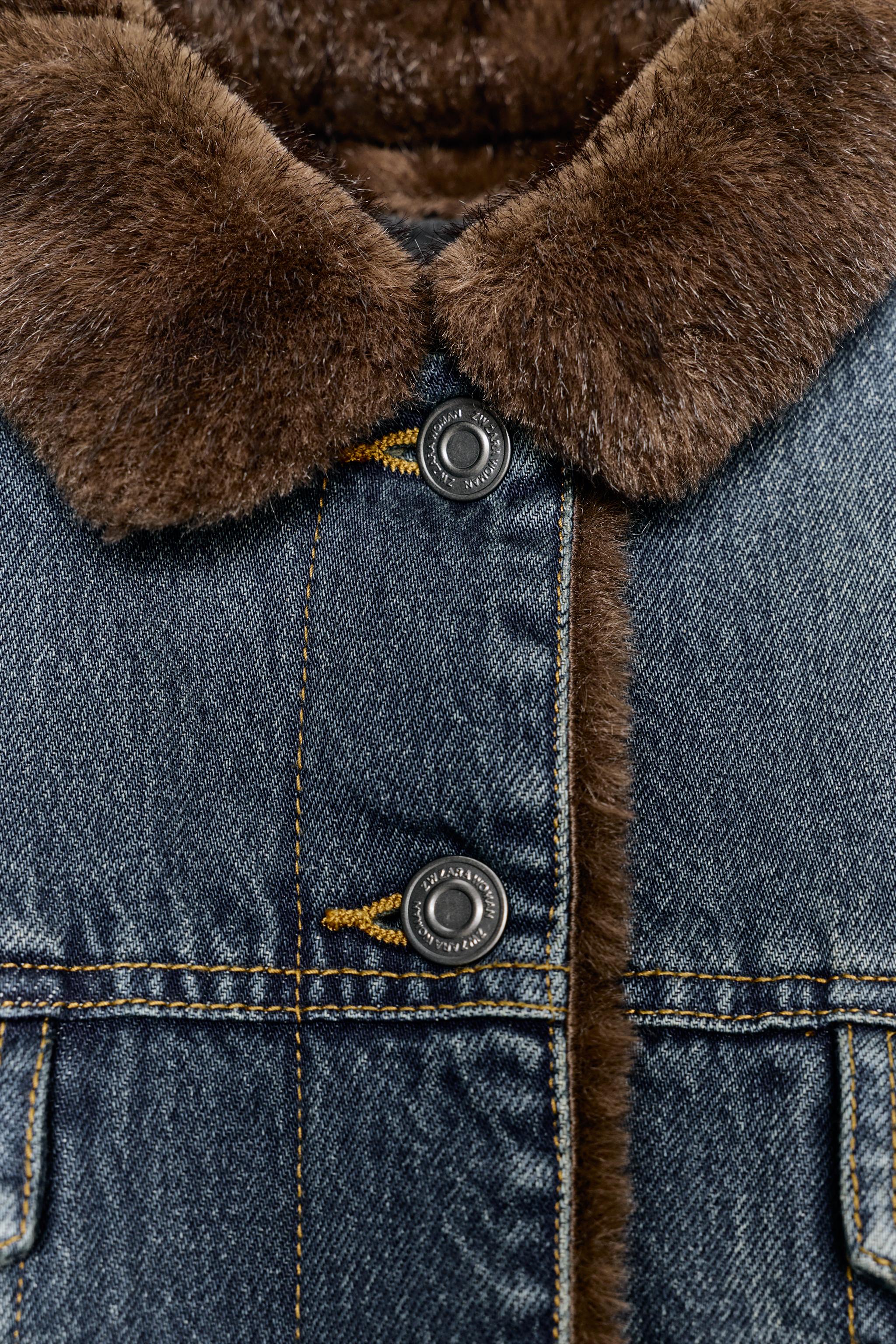 JAQUETA JEANS COM PELO SINTÉTICO ZW COLLECTION - Azul | ZARA Brasil