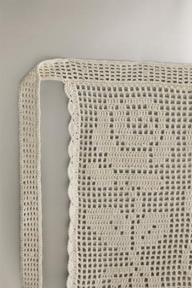 TABLIER COTON CROCHET - Blanc cassé de Zara - Image 1