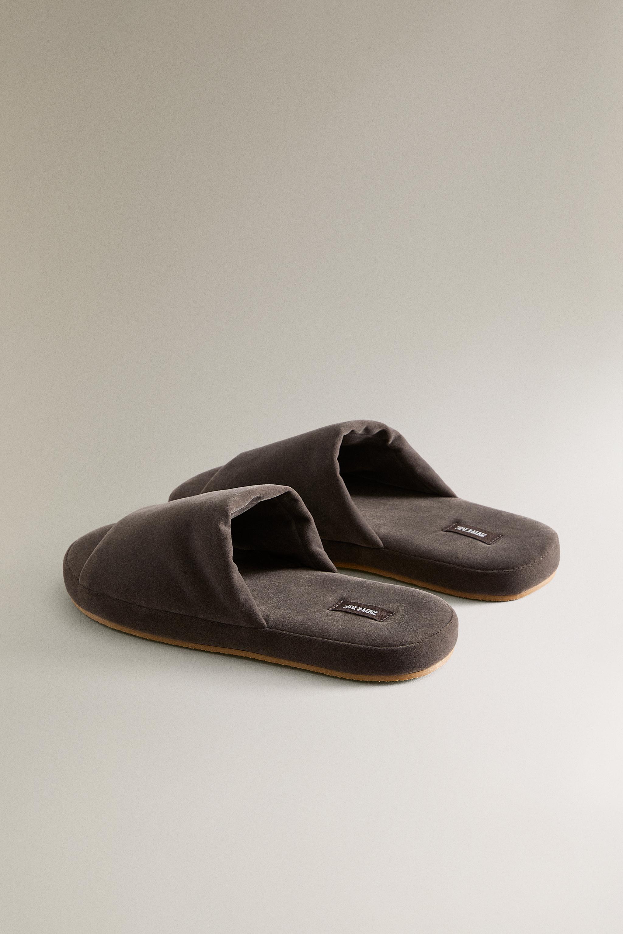 VELVET FLATFORM SLIDERS