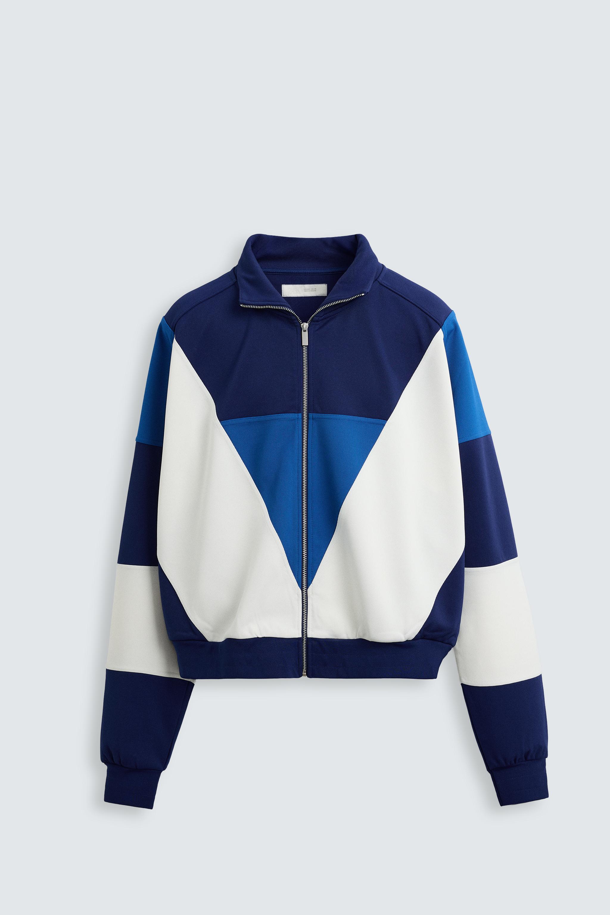 RETRO FOOTBALL JACKET - Blue | ZARA Australia