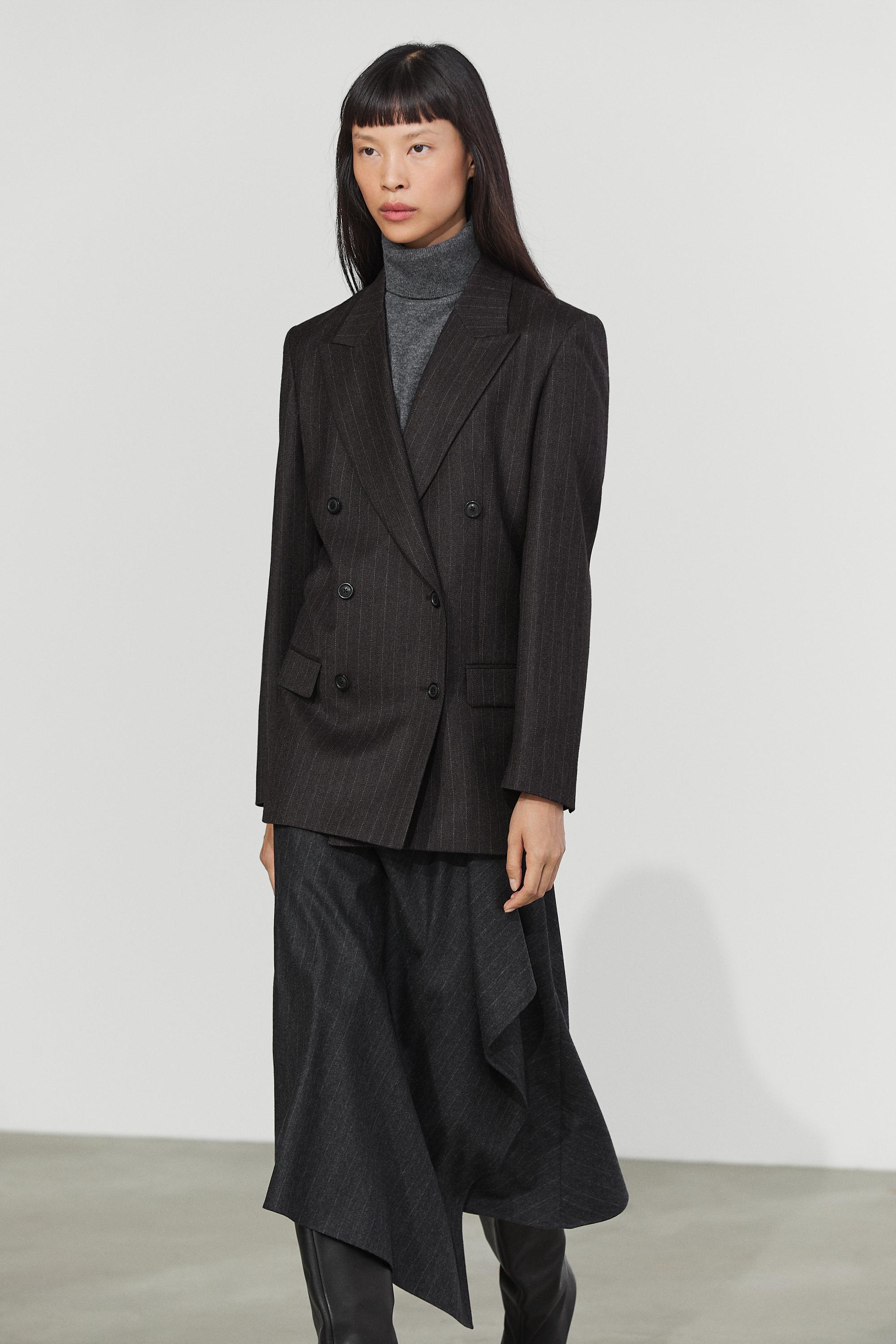 Pinstripe suit blazer