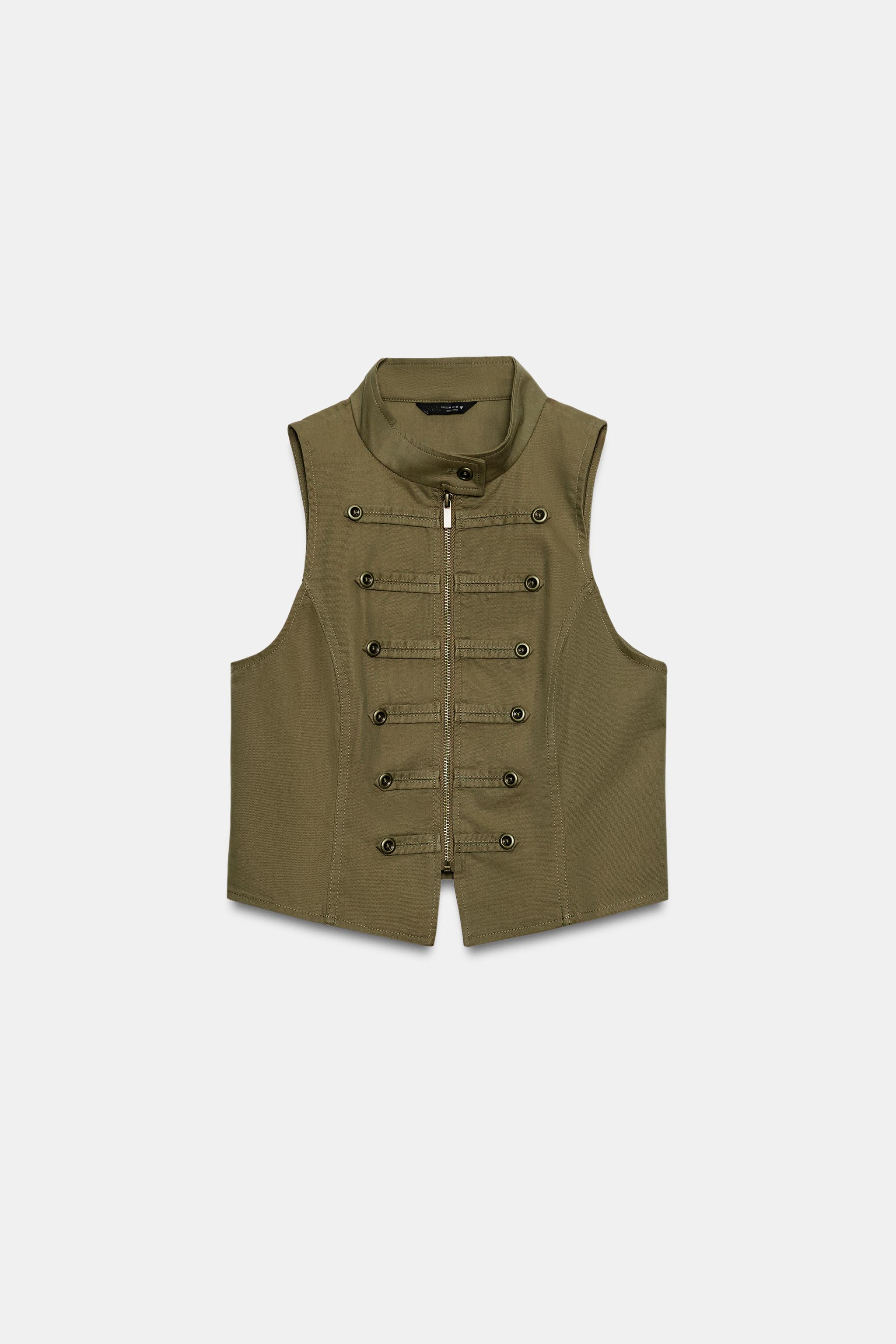 Женские жилеты Zara ZIP-UP BUTTON VEST — фото 5