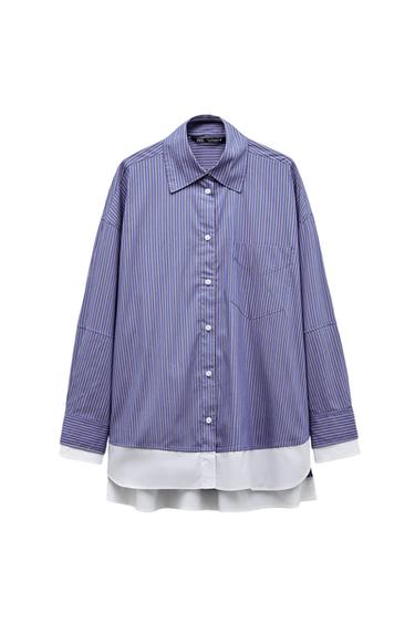 DOUBLE CUFF OVERSIZED POPLIN SHIRT
