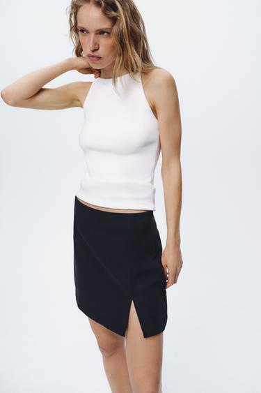 SKORT WITH FRONT VENT - Black by Zara