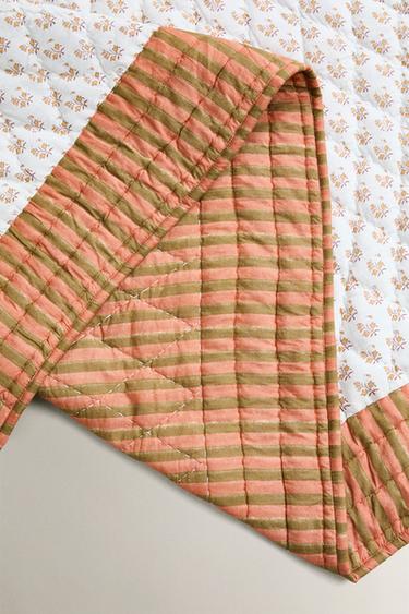 PLAID COTON BLOCK PRINT - Orange de Zara - Image 3