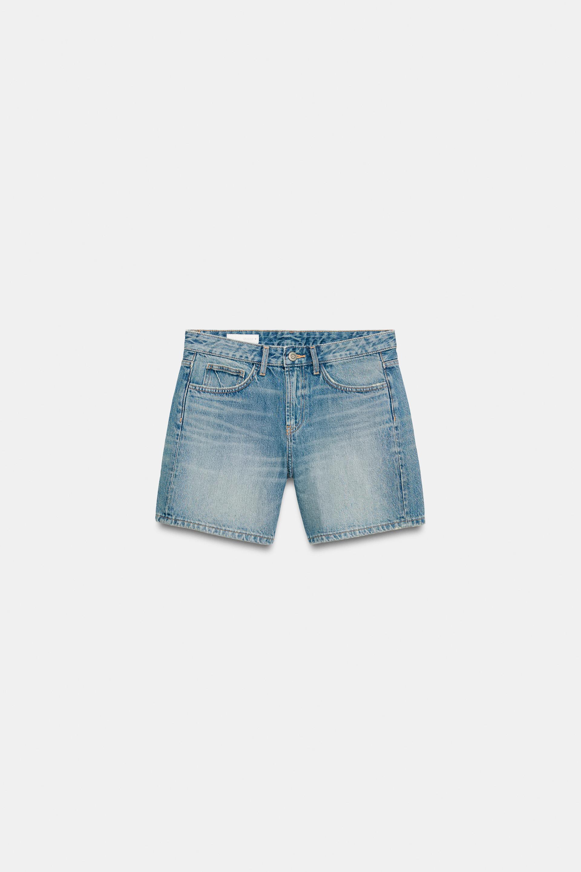 Trf Mid-Waist Regular Denim Bermuda Shorts