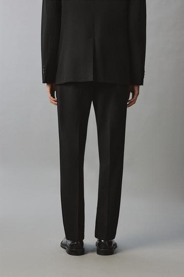 PANTALON REGULAR FIT DE SMOKING À BANDES - Noir de Zara - Image 2