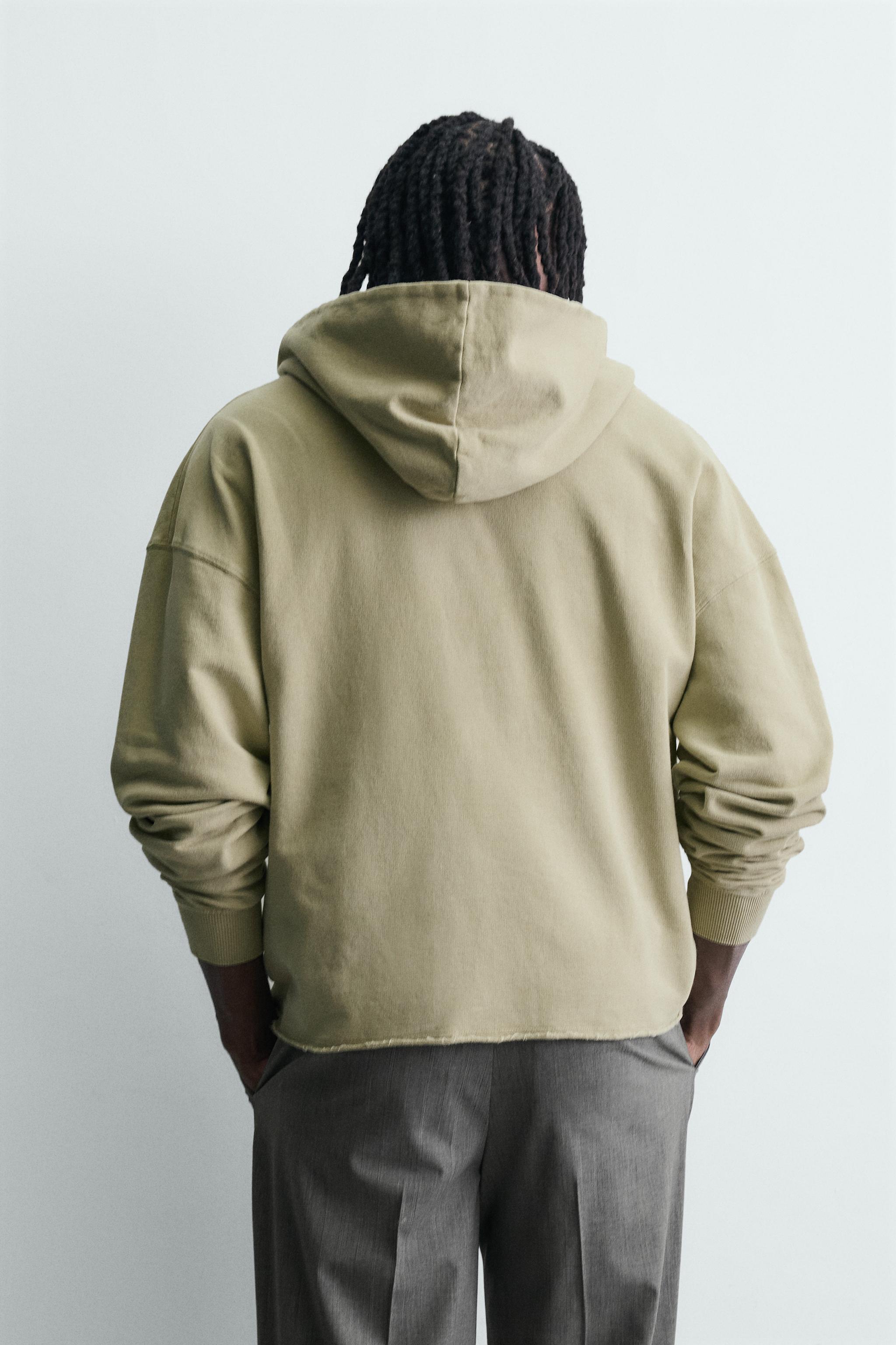 WASHED PRINTED TEXT SWEATSHIRT