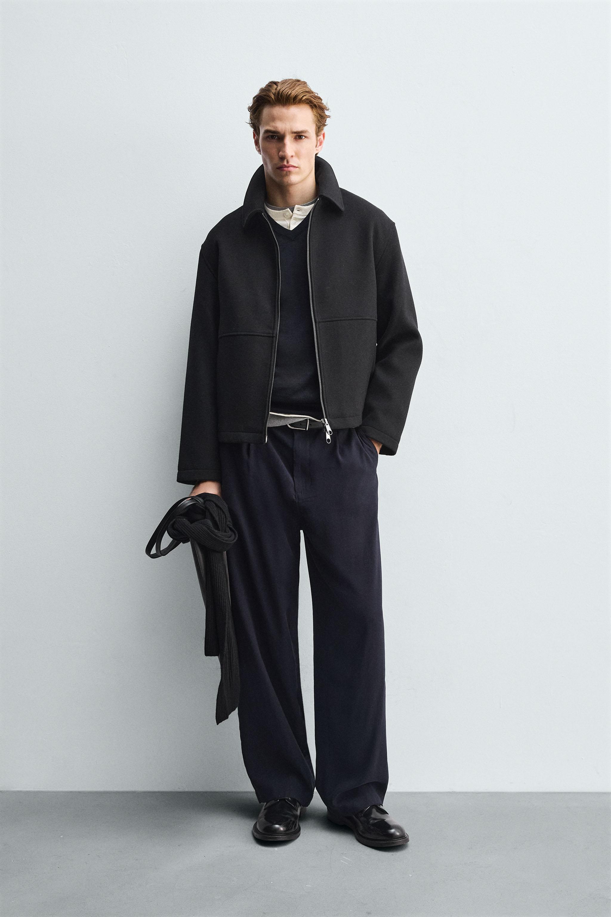WOOL BLEND REGULAR FIT JACKET - Black | ZARA South Africa