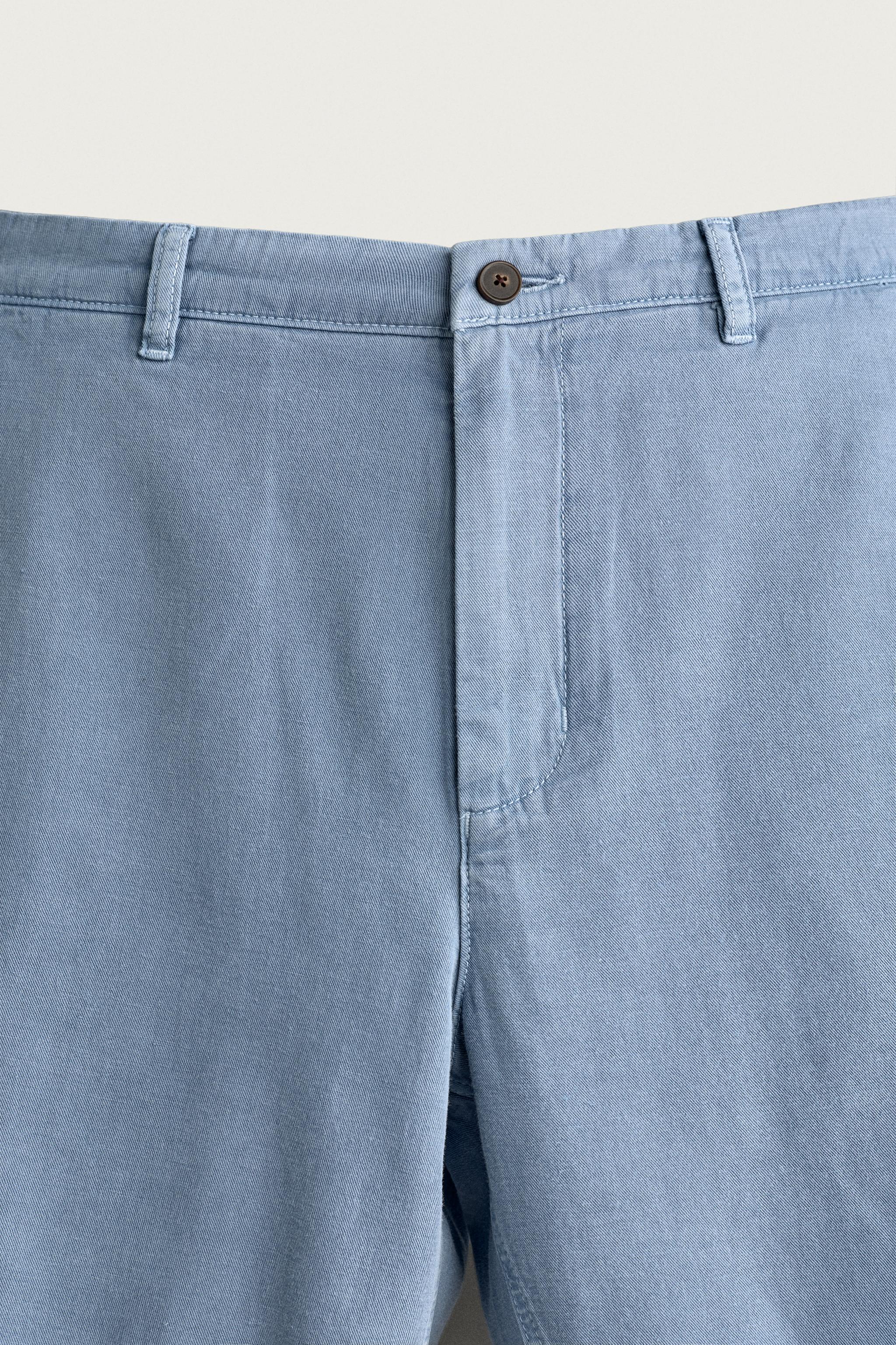 Мужские шорты Zara WASHED REGULAR FIT SHORTS — фото 9
