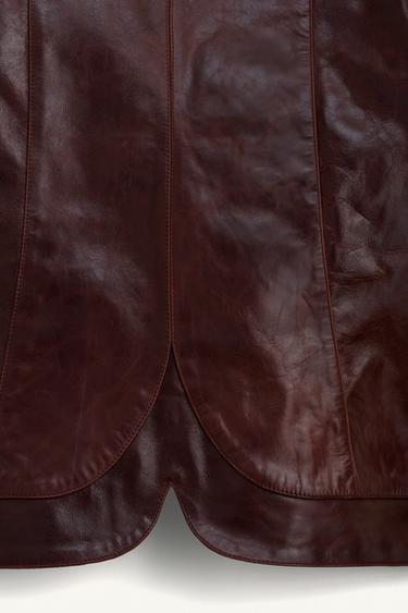 BLAZER COURTE 100% CUIR LIMITED EDITION - Bordeaux de Zara - Image 8