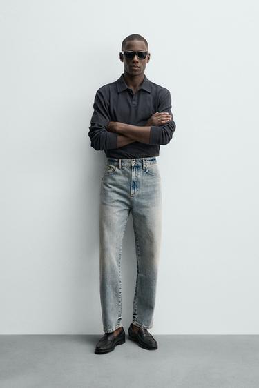 Zara STRAIGHT FARMERKE DO ČLANKA – mid-plava – Slika 0