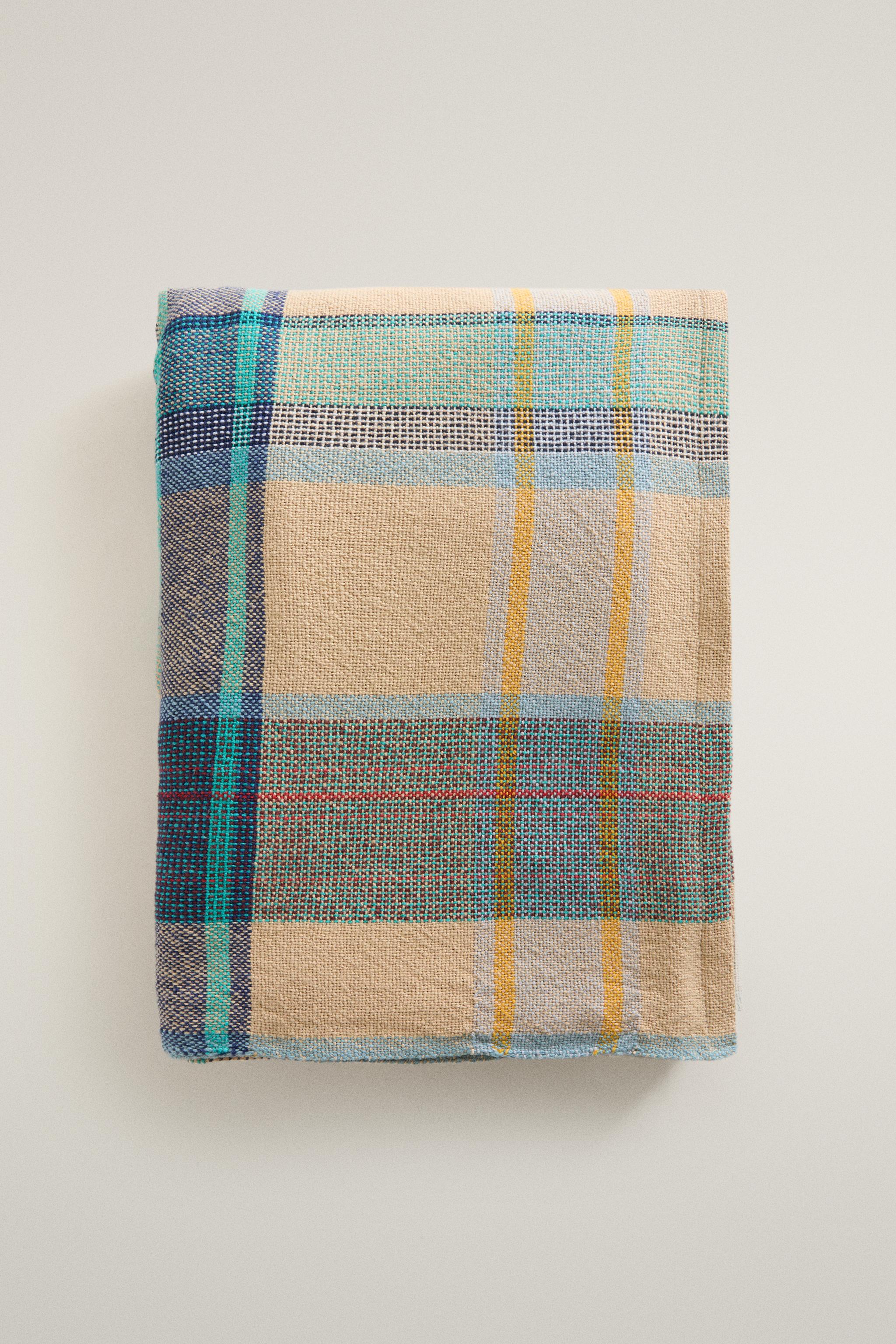 DYED THREAD CHECK TABLECLOTH