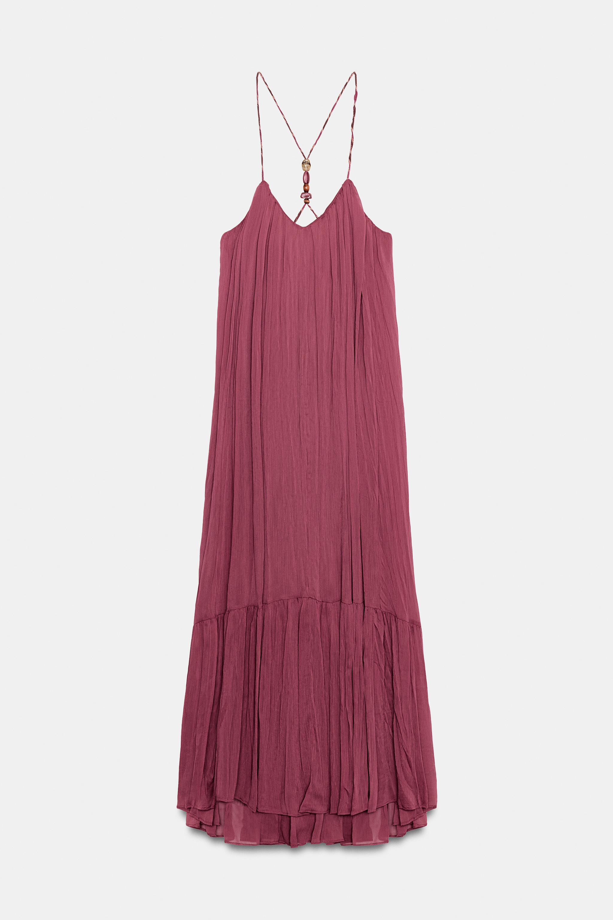 Zara Boncuklu Dökümlü Elbise görsel 6