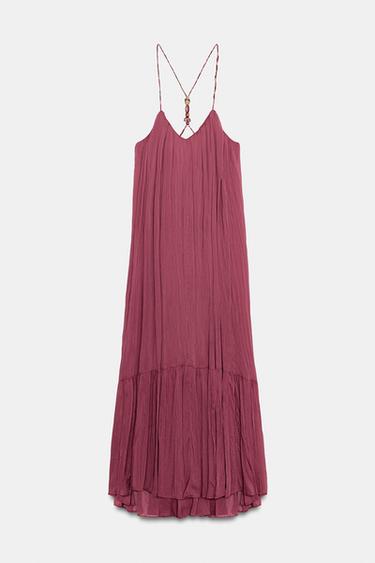 ROBE FLUIDE À FANTAISIE - Grenat clair de Zara - Image 5