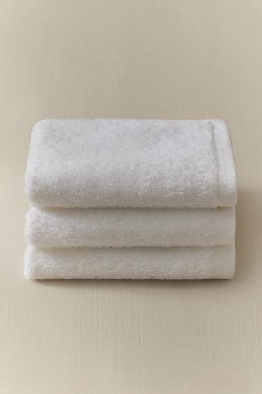 Zara PACK OF HIGH-QUALITY COTTON HAND TOWELS (PACK OF 3) - 白色 - 圖片 0