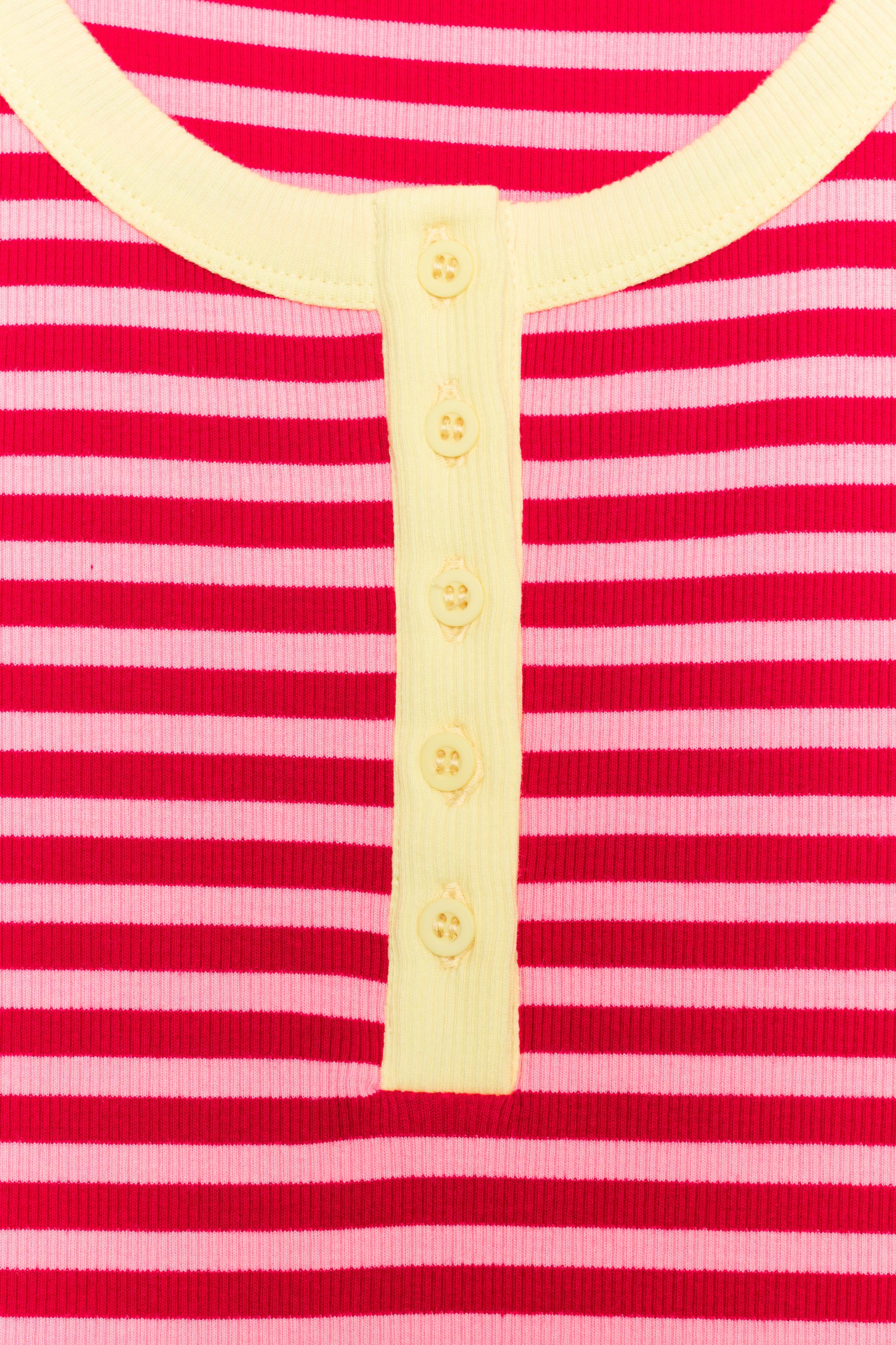 STRIPED RIBBED T-SHIRT