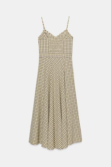 CHECK STRAPPY MIDI DRESS - Yellow by Zara - Image 8