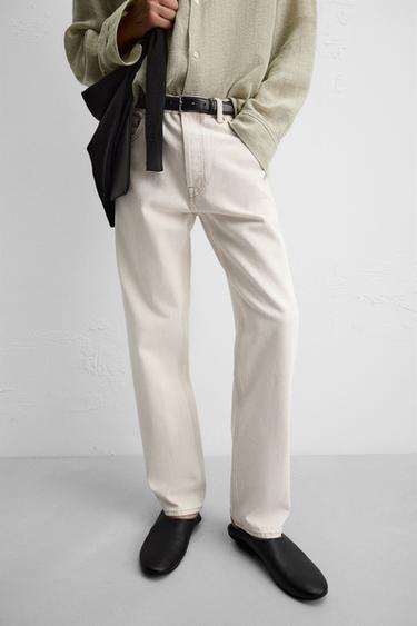 REGULAR STRAIGHT-LEG JEANS - Ecru by Zara - Image 5