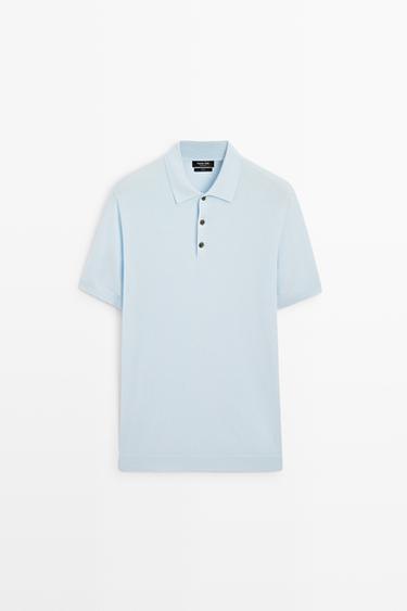 Polo punto 100% algodón - Azul claro de Zara