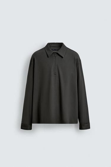 VISCOSE POLO SHIRT - Dark green by Zara