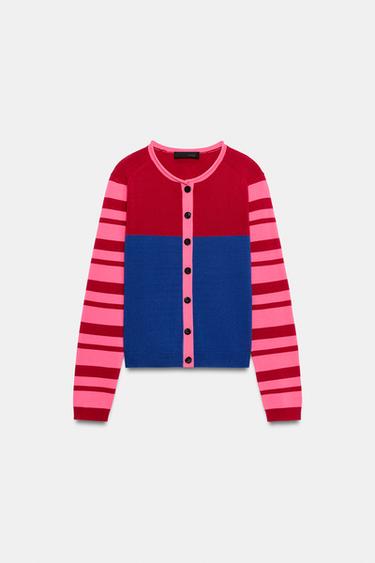 COLOUR BLOCK CARDIGAN - Multicoloured by Zara - Image 4