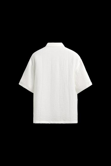 Zara FLUID TEXTURED SHIRT - Oyster-white