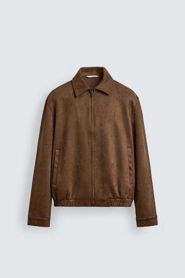 JAQUETA EFEITO SUEDE - Conhaque da Zara