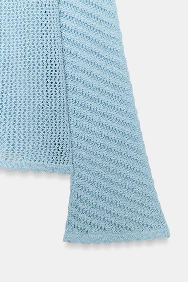 PULL EN MAILLE À MANCHES ÉVASÉES - Bleu clair de Zara - Image 5