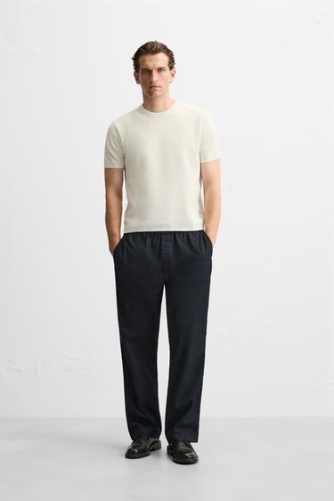 CAMISETA PUNTO ESTRUCTURA - Crema de Zara - Imagen 0