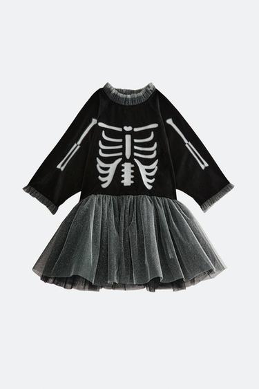 Zara CHILDREN'S HALLOWEEN TULLE SKELETON COSTUME - Black