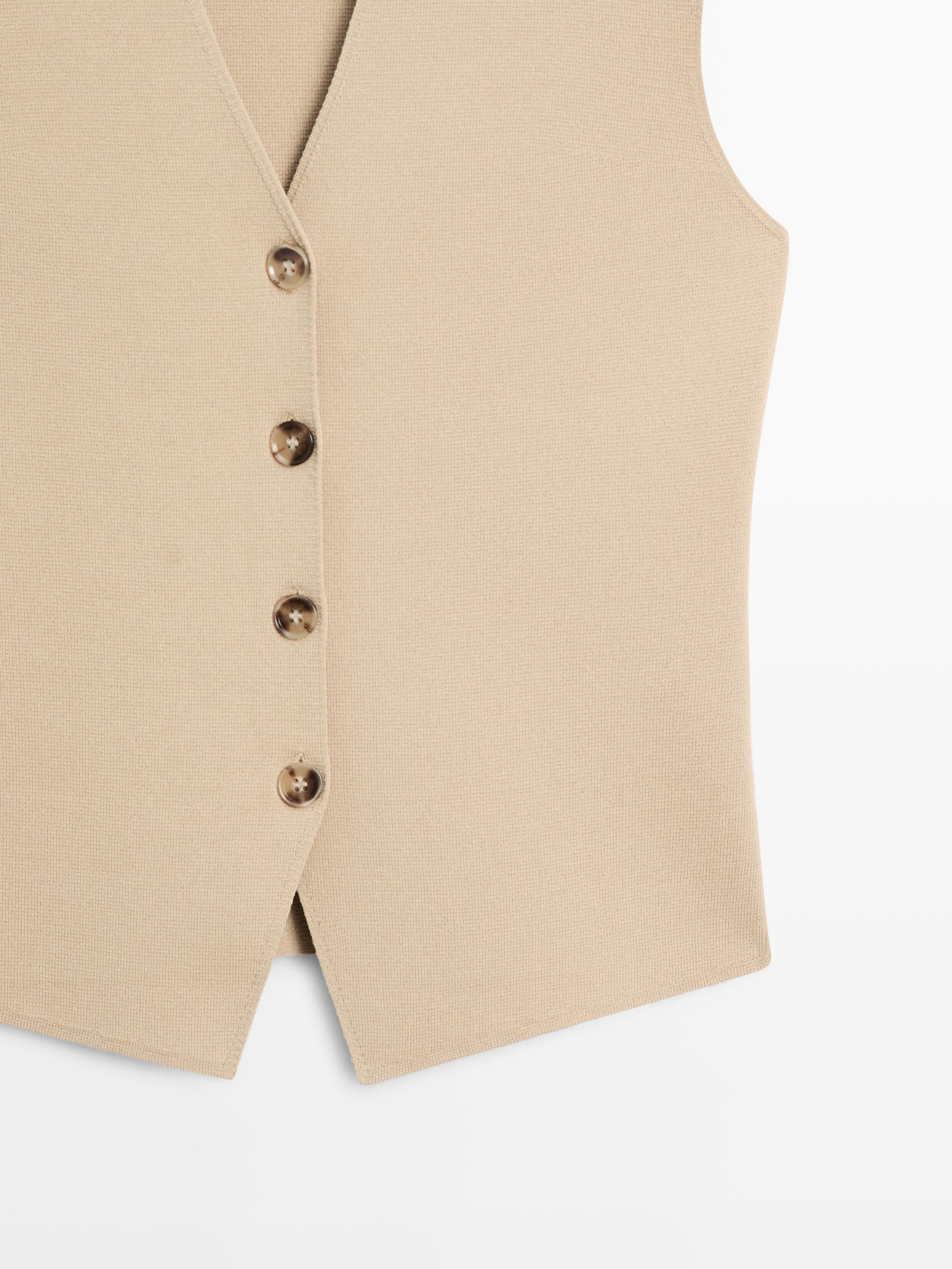 Knit waistcoat with button details