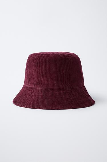 CHAPEAU BOB EN VELOURS CÔTELÉ - Bordeaux de Zara - Image 3