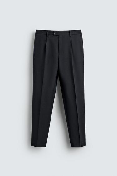 Zara REGULAR FIT SUIT PANTS - Navy blue
