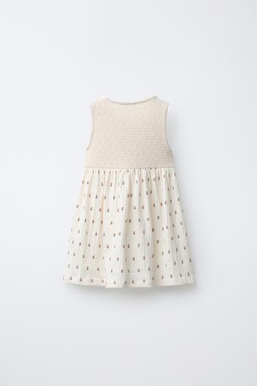 ROBE COMBINÉE À IMPRIMÉ FLEURI - Écru de Zara - Image 1