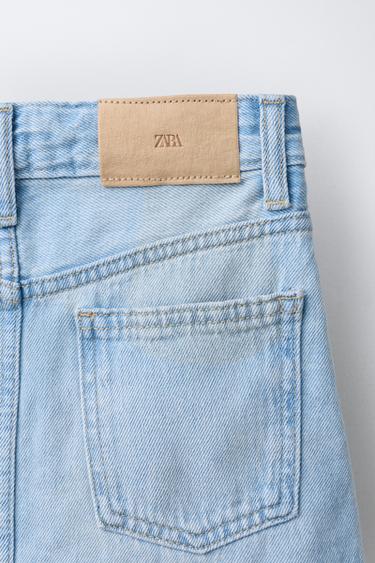 JUPE EN JEAN MI-LONGUE À BOUTONS - Bleu de Zara - Image 3