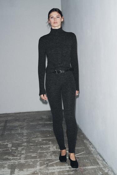 SOFT LEGGINGS WITH BELT - Anthracite grey by Zara