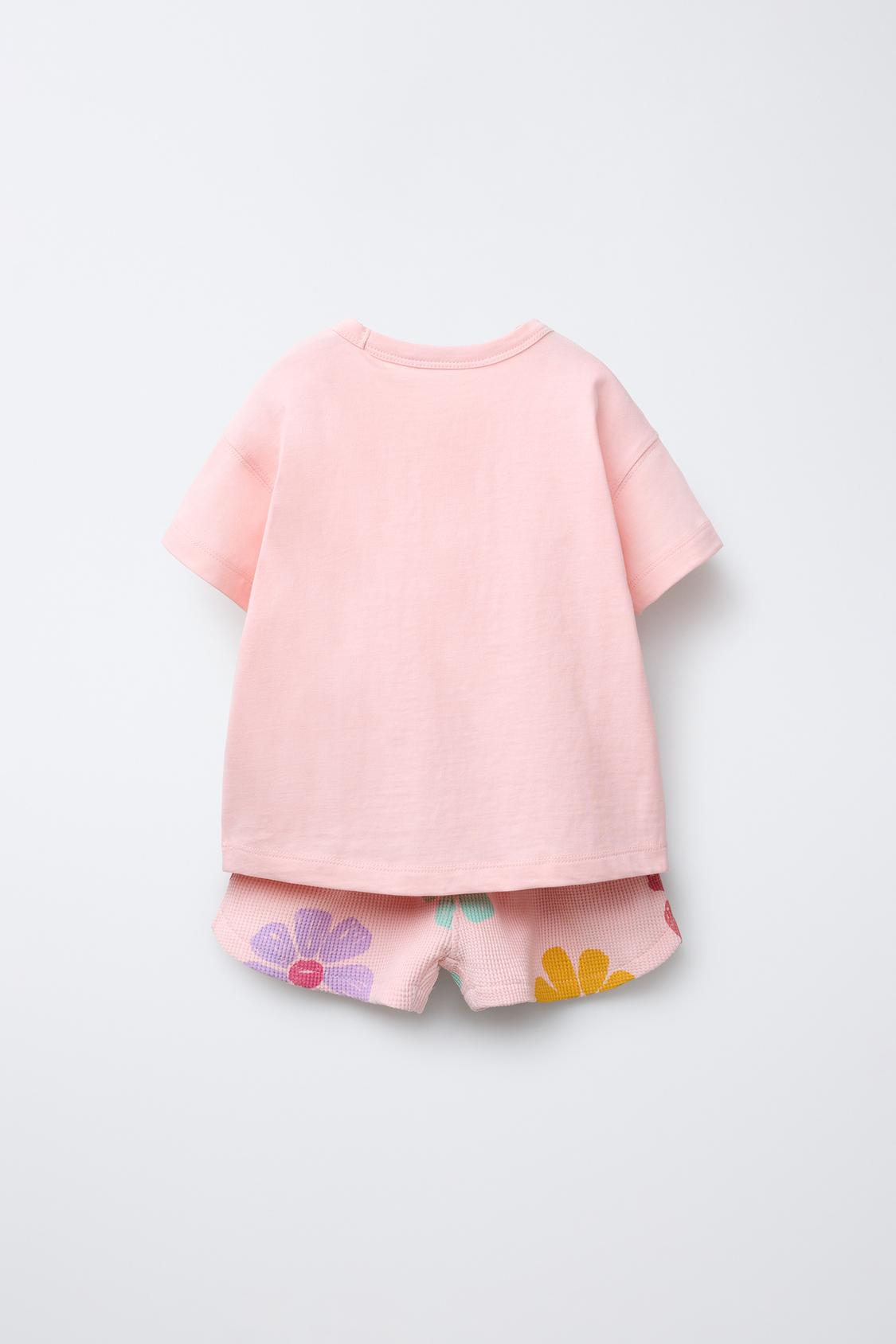 SOLID T-SHIRT AND WAFFLE BERMUDA SHORTS SET