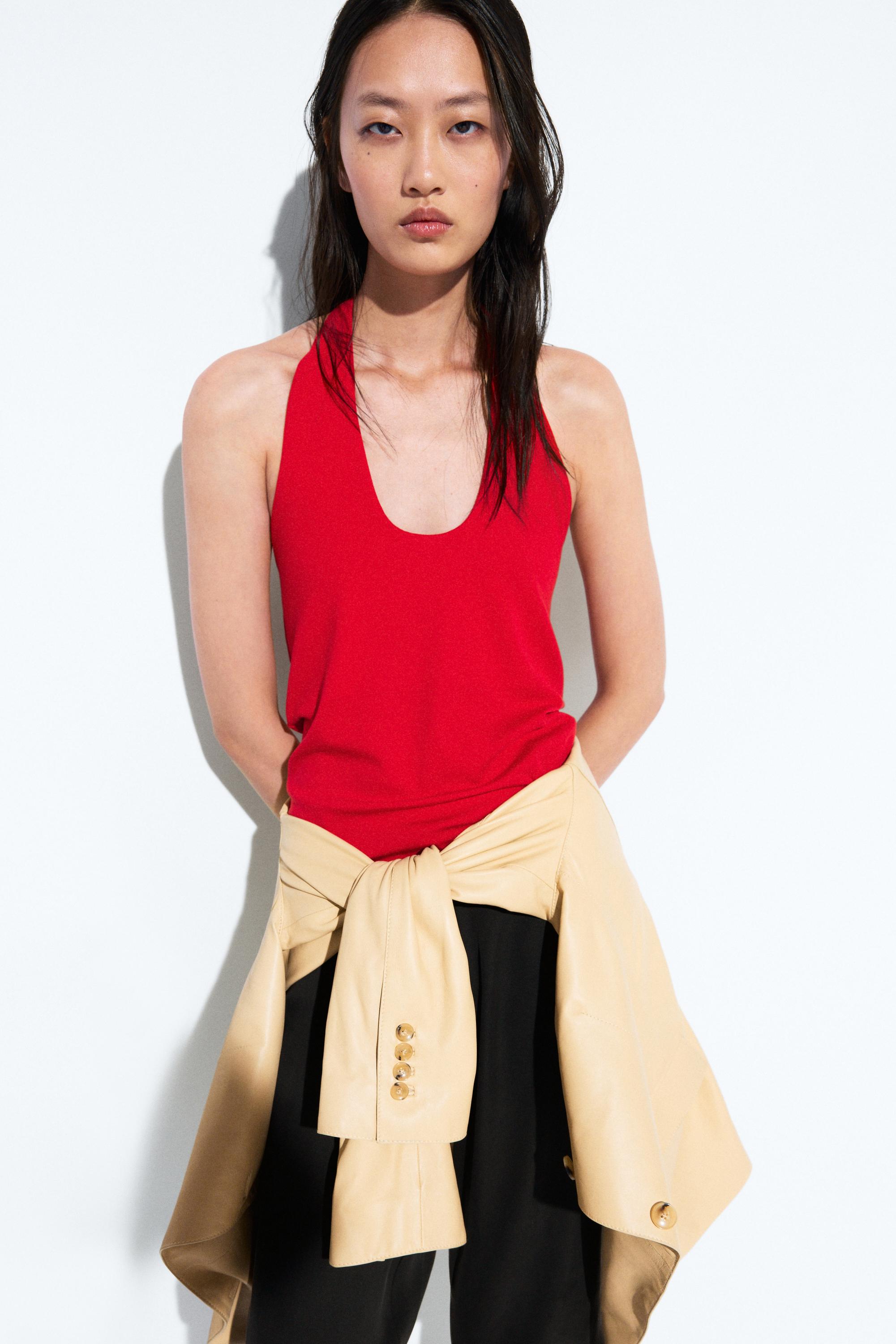 Cotton modal blend halter top