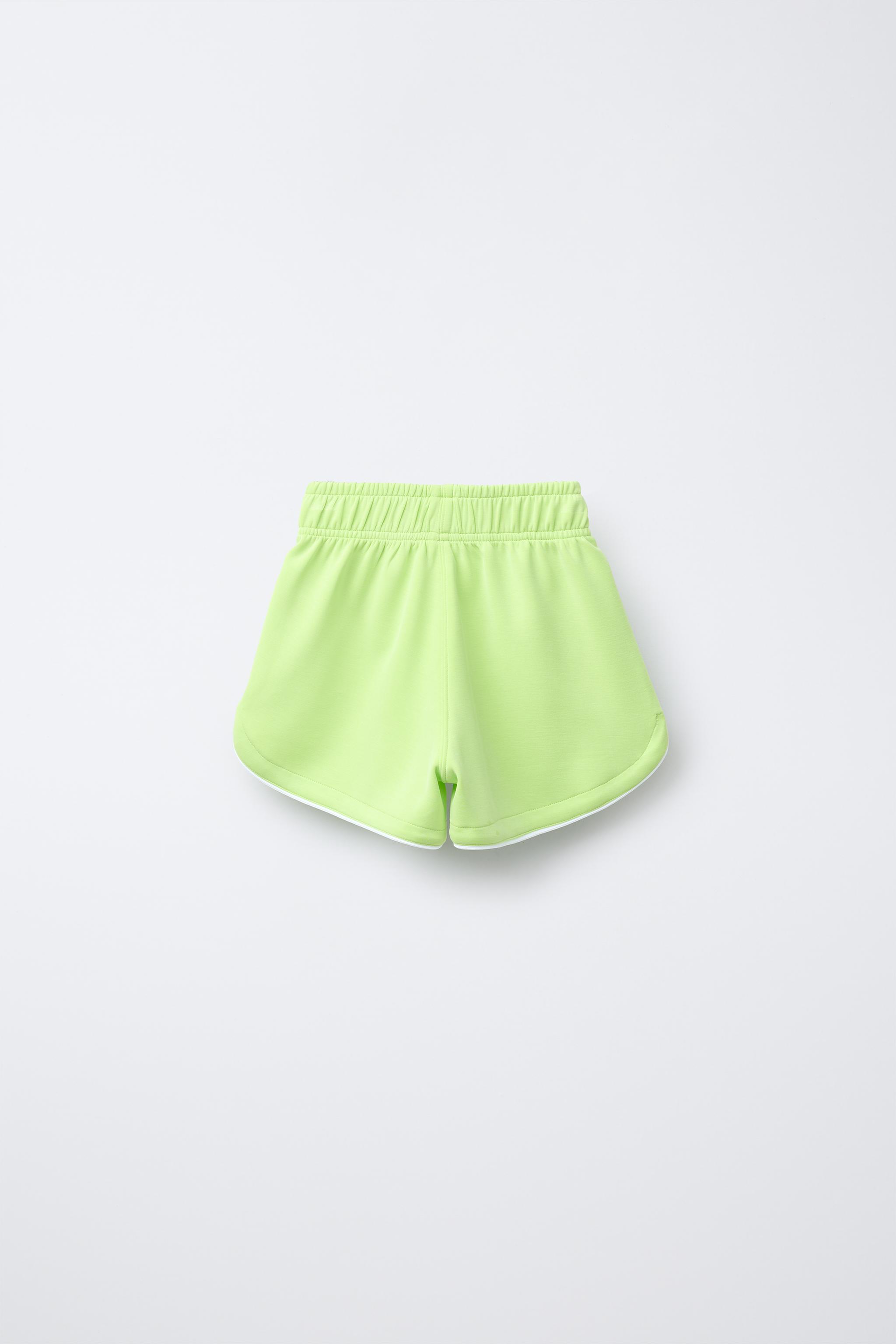 MODAL TRIM SHORTS - Green | ZARA United States MODAL TRIM SHORTS - Green | ZARA United States