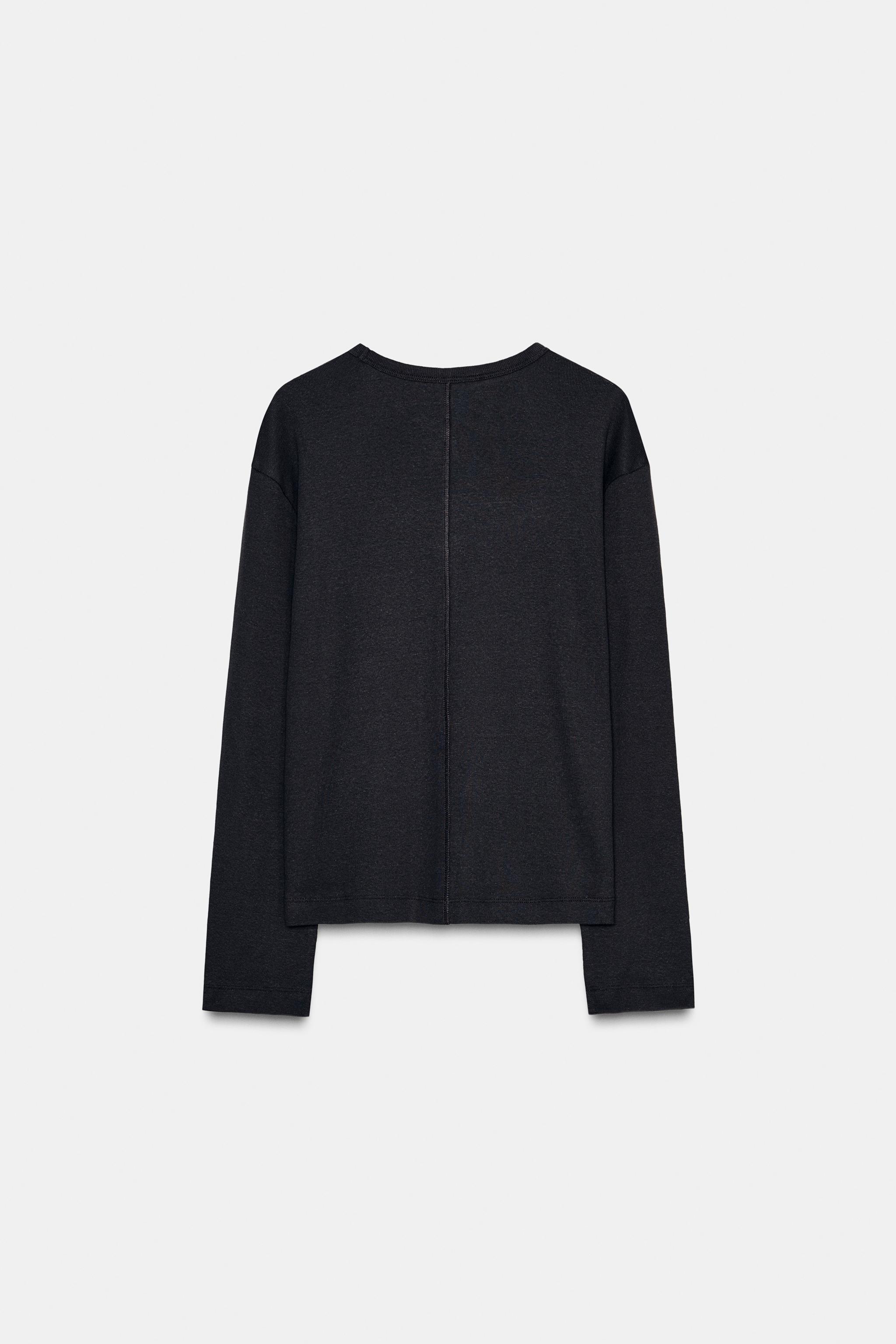 RIB KNIT LONG SLEEVE T-SHIRT