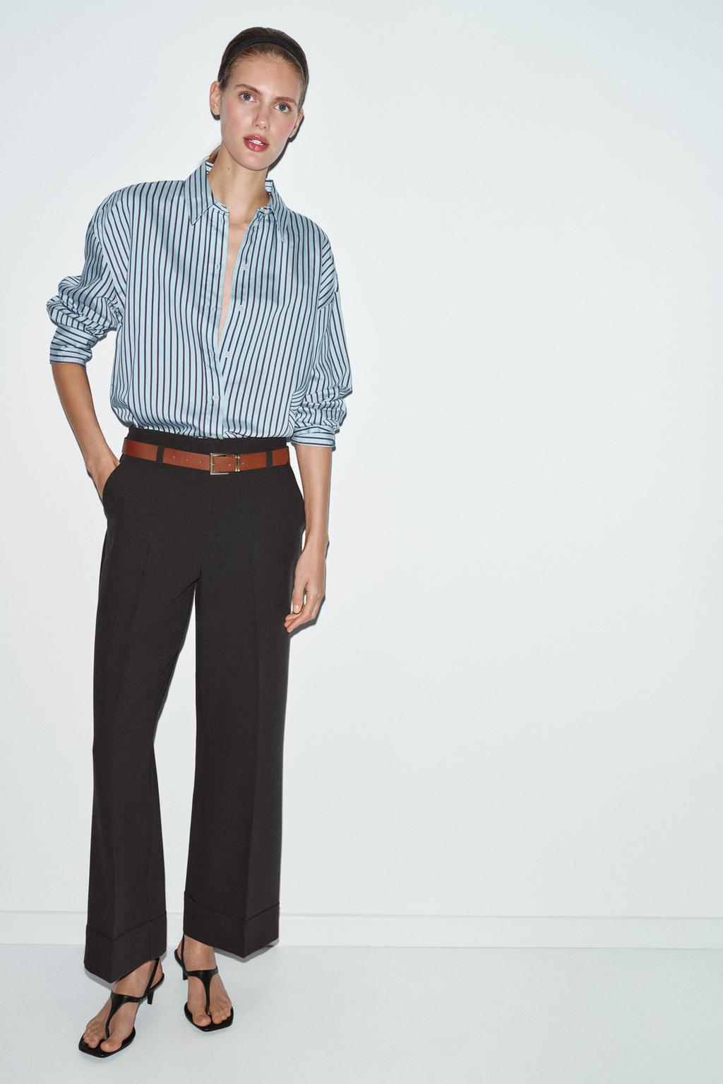 BELTED CUFFED HEM PANTS - image 2