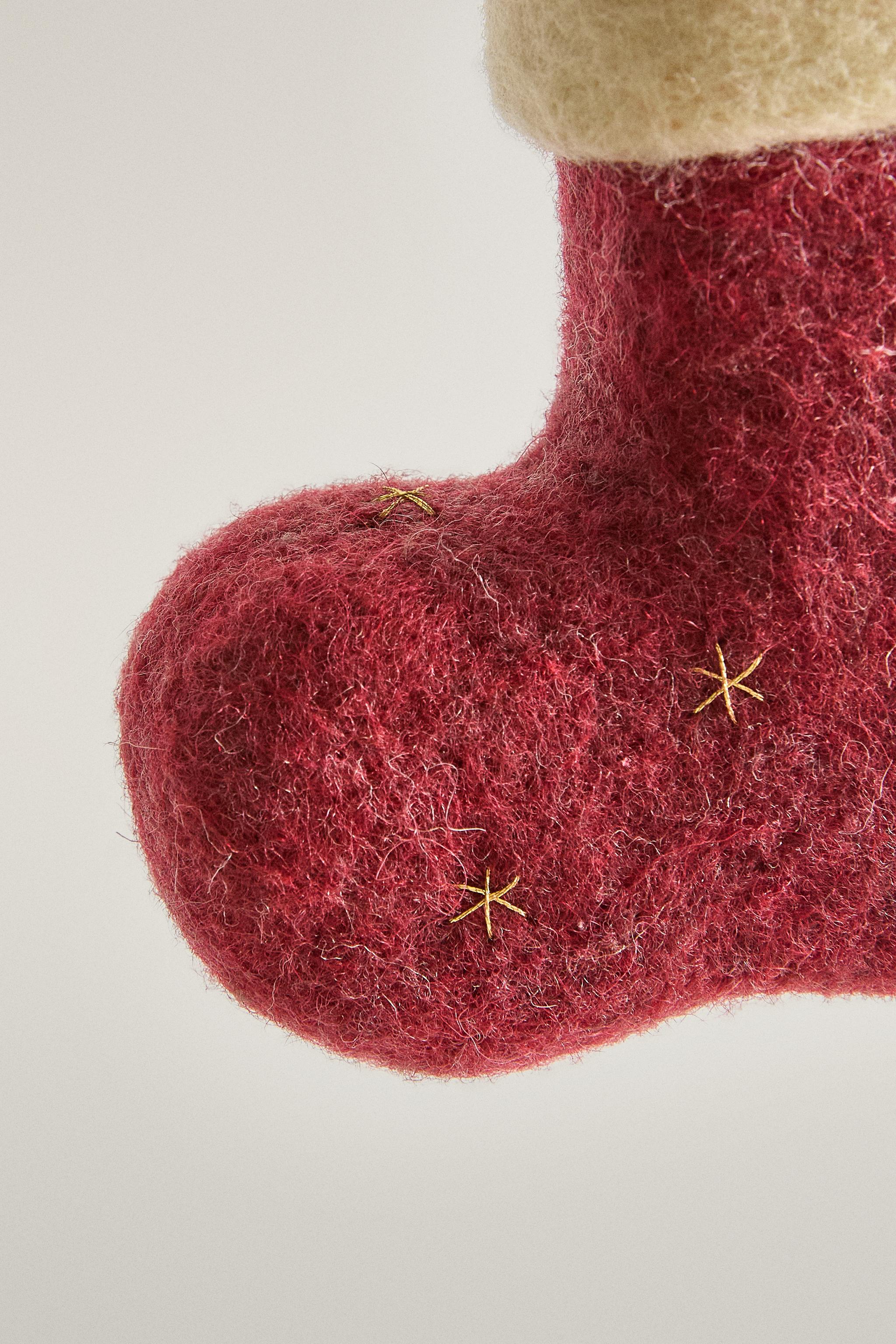 FELT BOOT CHRISTMAS TREE DECORATION