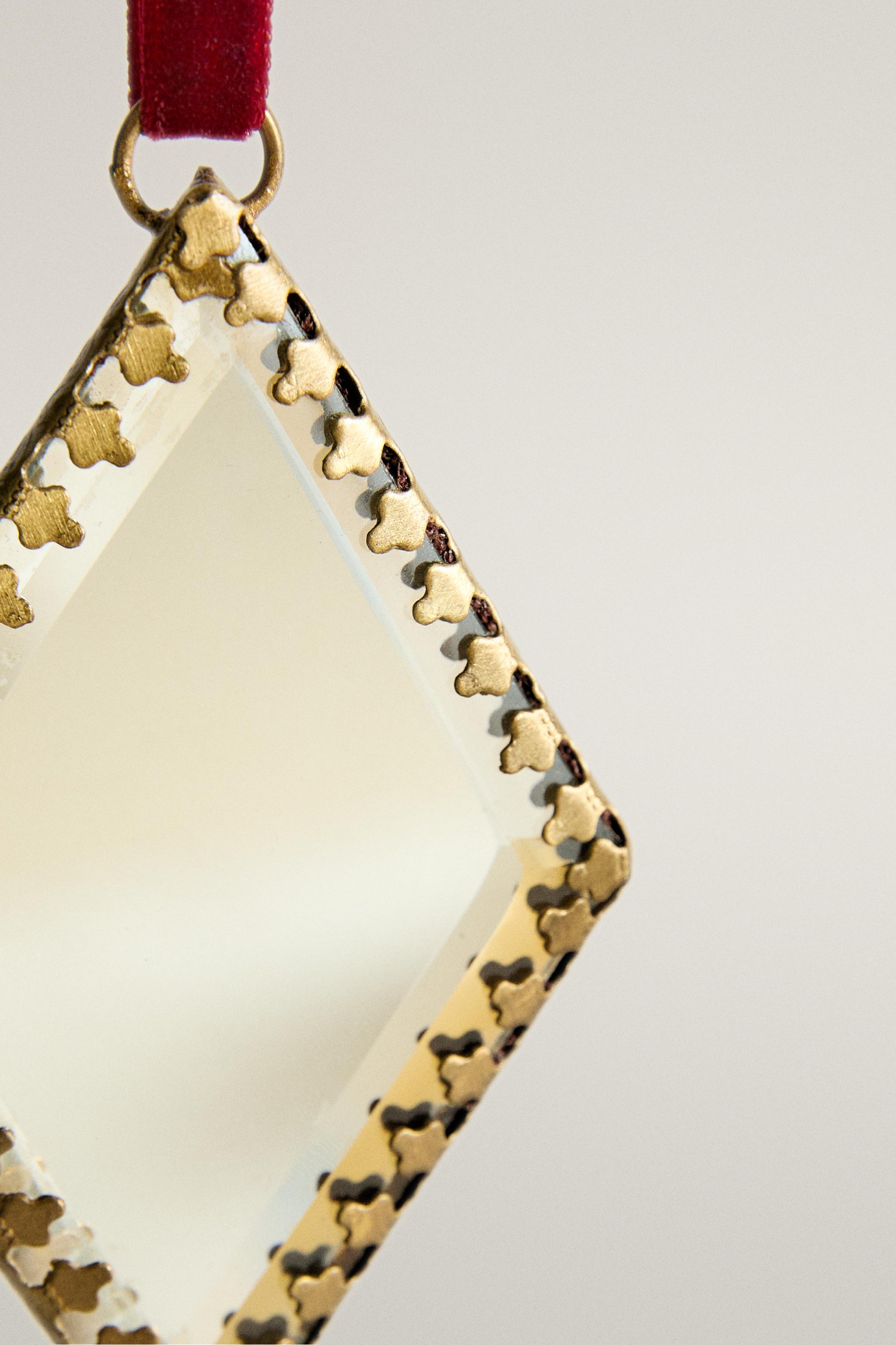 ORNEMENT SAPIN DE NOËL MIROIR LOSANGE