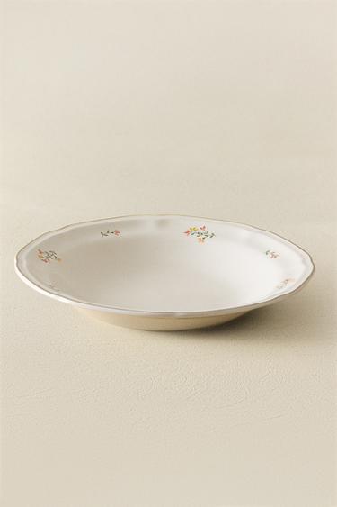ASSIETTE CREUSE PORCELAINE IMPRIMÉ FLEUR - Crème de Zara - Image 5